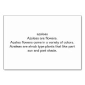 ツツジ花フローラ読のフラッシュカード テーブルナンバー (裏面)