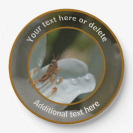 ツツツジの花パーティーのバッタパーソナライズされたン ペーパープレート