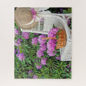 ツツツジ園の籐の椅子 ジグソーパズル (縦)