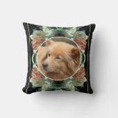 ツツツジ花の花枠自分の写真を作成 クッション (正面)