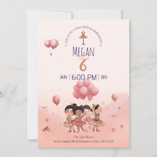 ツツツトゥウリングバレエ、ディヴァージュバレリーナ誕生日 招待状