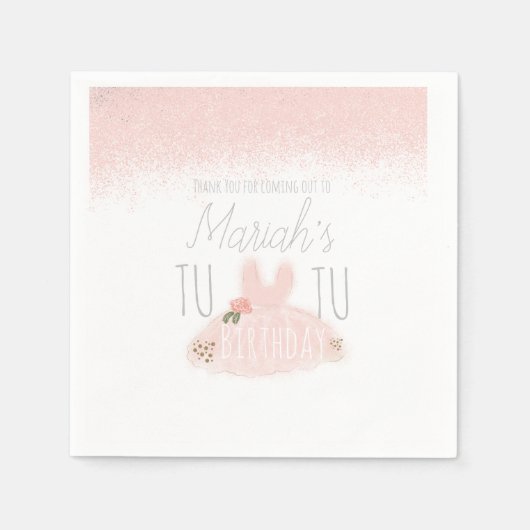 ツツミニマルガールズ誕生日ターニング2グリッター スタンダードカクテルナプキン (正面)