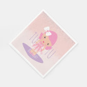 ツツミニマルガールズ誕生日漫画ピンクグリッター スタンダードランチョンナプキン (角)