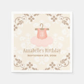 ツツモノグラムのバレエをテーマにした誕生日 スタンダードカクテルナプキン (正面)