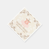 ツツモノグラムのバレエをテーマにした誕生日 スタンダードカクテルナプキン (角)