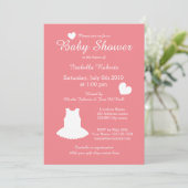 ツツ付きコーラルバレリーナベビーシャワー招待状 招待状 (スタンド正面)