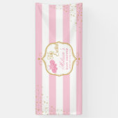 ツツ興奮ピンクドレスと金ゴールドグリッターのきらめき 横断幕 (縦)