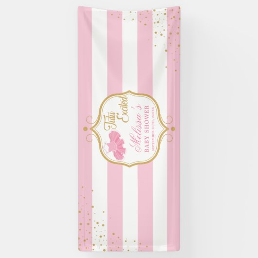 ツツ興奮ピンクドレスと金ゴールドグリッターのきらめき 横断幕 (縦)