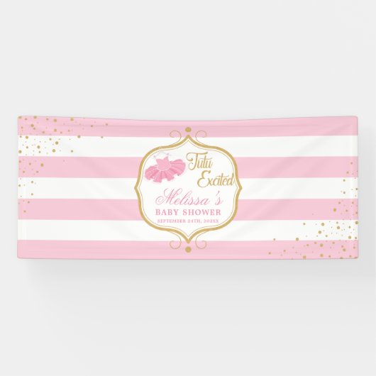 ツツ興奮ピンクドレスと金ゴールドグリッターのきらめき 横断幕 (横)