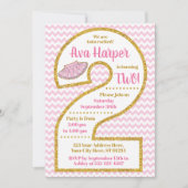 ツツ2nd誕生日招待状 | バレリーナパーティー 招待状 (正面)