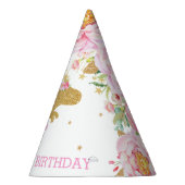 ツツTレックス恐竜ピンクフローラ金ゴールド誕生日 パーティーハット (右)