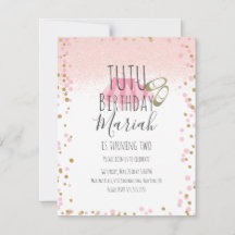 ツトゥガールズバースデーパーティーピンクフェイクグリッター