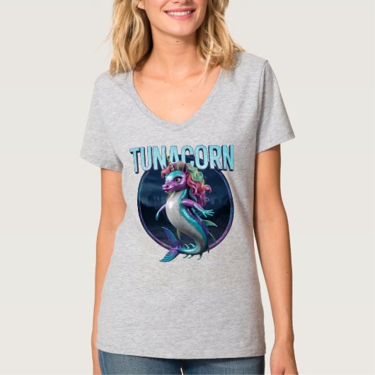 ツナコーン写真用コンボおもしろい生物 Tシャツ (正面)