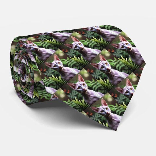 ツナザヘアレススフィンクス猫ネックタイ ネクタイ (ロール)