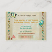 ツニバタフライ2フォークアート先住民ベンダータトゥー 名刺 (裏面)