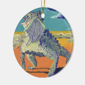 ツノガエル、トカゲ セラミックオーナメント (左)