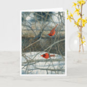 ツノゴ雪のカーディナル カード (黄色い花)