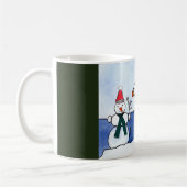 ツノメドリのかわいい水彩画およびインク コーヒーマグカップ (左)