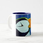 ツノメドリのマグ ツートーンマグカップ (正面左)