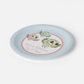 ツノメドリの石のパーティーのコップ-やじり声 ペーパープレート (アングル)