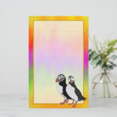 ツノメドリの組のカラフルなオーロラの罰金によって並べられる文房具 便箋 (スタンド正面)