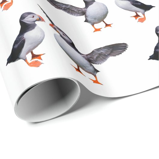 ツノメドリの逆上の包装紙 ラッピングペーパー (ロールコーナー)