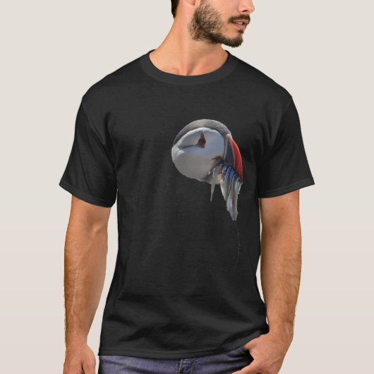 ツノメドリの釣り Tシャツ (正面)