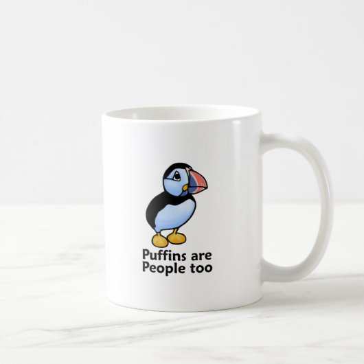 ツノメドリは人々ですも コーヒーマグカップ (右)