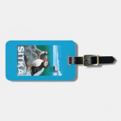 ツノメドリ及び遊航船- Sitka、アラスカ ラゲッジタグ (正面横)