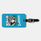 ツノメドリ及び遊航船- Sitka、アラスカ ラゲッジタグ (正面横)