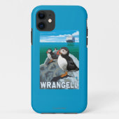 ツノメドリ及び遊航船- Wrangell、アラスカ Case-Mate iPhoneケース (裏面)