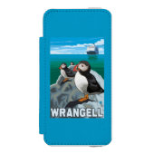 ツノメドリ及び遊航船- Wrangell、アラスカ Incipio iPhoneウォレットケース (フォリオ 正面)