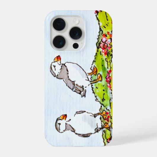 ツノメドリ2羽 iPhoneケース (裏面)