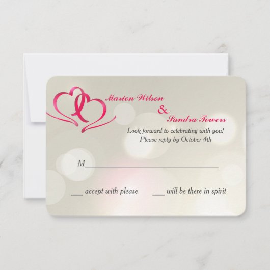 ツハートユナイテッド レスポンスカード 招待状 (正面)