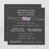 ツハート黒板結婚式 招待状 (正面/裏面)