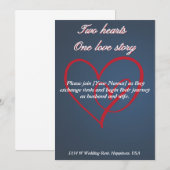 ツハート ワンラブストーリー 招待状 (正面/裏面)