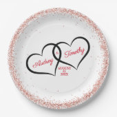ツハート ワンラブ ウェディング オーダーメイド ペーパープレート (正面)