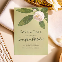 ツバキと緑のシンプルエレガントを保存 招待状