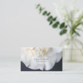 ツバキの白い花 名刺 (スタンド正面)