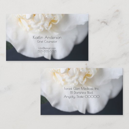 ツバキの白い花 名刺 (正面/裏面)