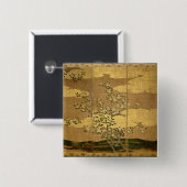 ツバキの花 缶バッジ (正面&裏面)