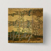 ツバキの花 缶バッジ (正面)