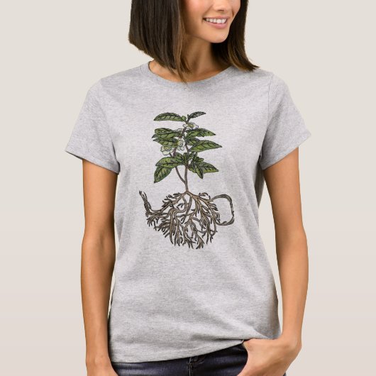 ツバキのsinensis -茶植物 tシャツ (正面)