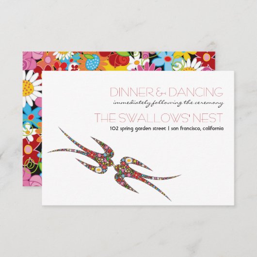 ツバキスをするメ春の花の結婚披露宴 エンクロージャーカード (正面/裏面)