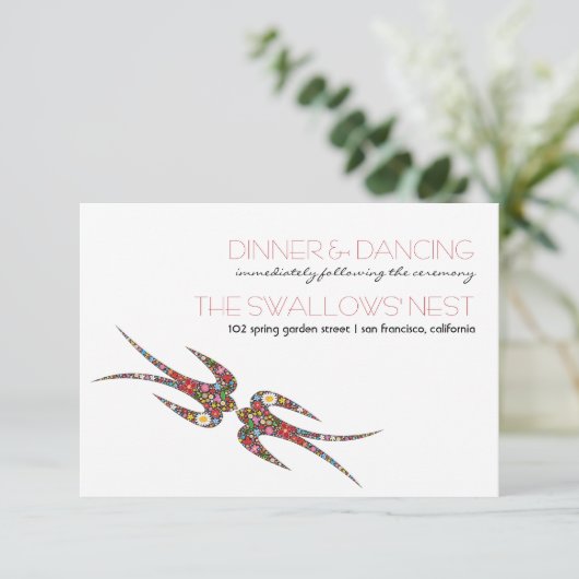 ツバキスをするメ春の花の結婚披露宴 エンクロージャーカード (スタンド正面)