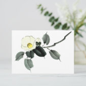 ツバキ墨と水彩 サンキューカード (スタンド正面)