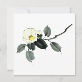 ツバキ墨と水彩 サンキューカード