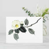 ツバキ墨と水彩 サンキューカード (スタンド正面)