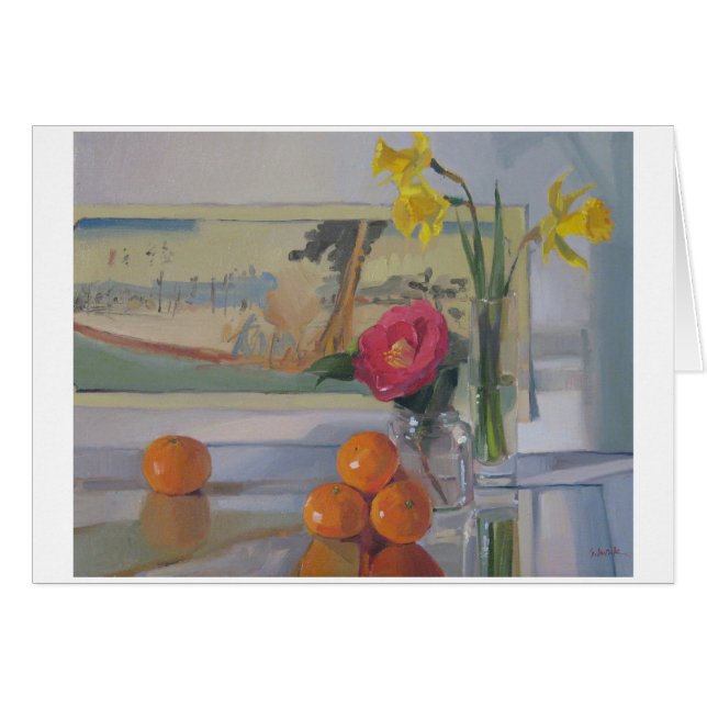 ツバキJaponica -芸術カード、ブランク (正面横)