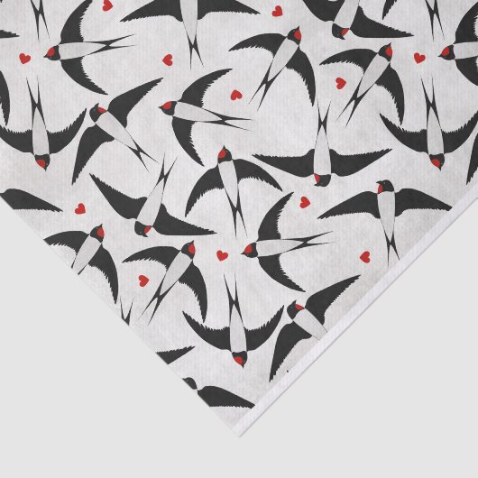 ツバメかわいらしの鳥の飛んでいる模様 薄葉紙 (詳細)